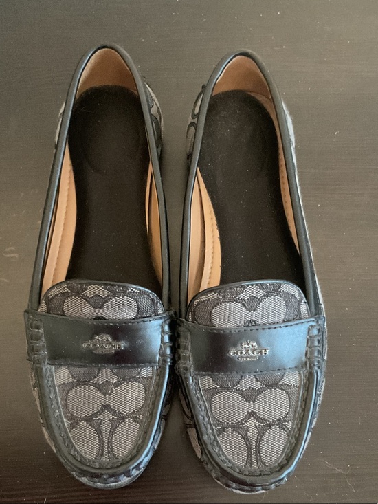 Coach Shoes - Coach Black Signature Jacquard Penny Loafers